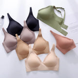 Push-Up Seamless Bras For Women Non-wire Brassiere V-neck Bralette Removable Pads Sports No Trace Underwear Sexy Lingerie S-3XL