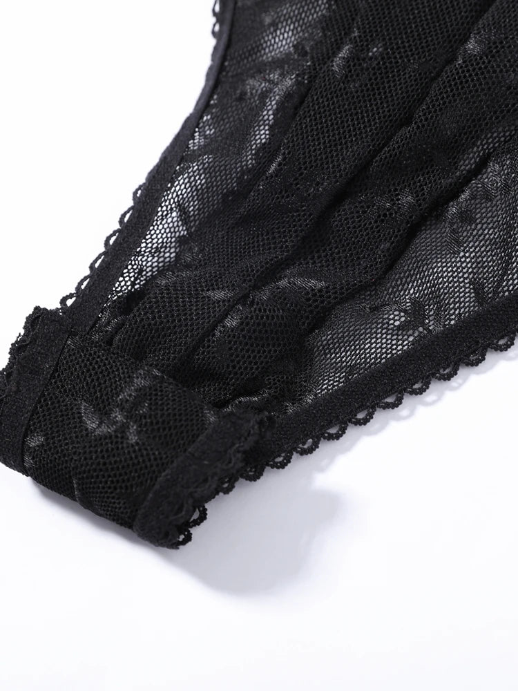 Women Lace Trim Bodysuit Sexy Woman Clotehs Sleeveless Deep V Neck Sheer Mesh Elegant Casual Party Top Spring Vacation Outfit
