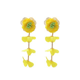 Chiffon flower multi-layer earrings, summer beach vacation style exaggerated earrings design, light luxury, niche