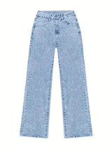 2026 New American Fashion Women's Loose Casual Wide Leg Straight Denim Jeans Baggy Streetwear Pants All Season Trousers