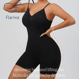 Flarixa Women's Low Back Seamless Bodysuit Tummy Control Hip Lifter Full Body Shaper Backless Shapewear Jumpsuit Slim Corset
