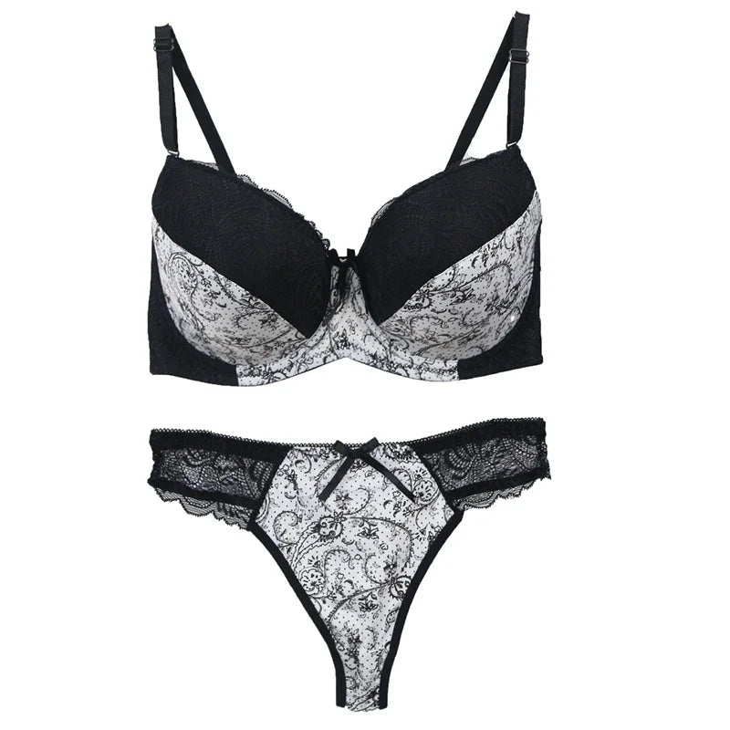 2022 New Bras Set For Womens Sexy Plus Size Female Lingerie Embroidered Lace 34/75 36/80 38/85 40/90 42/95 BCDE Cup Underwear
