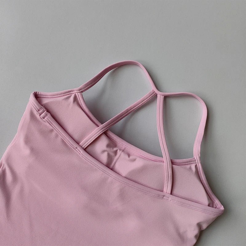 Seamless Nude Sports Bra Scrunch Push-up High Support Adjustable Thin Shoulder Strap Yoga Tank Top Women's Fitness Underwear Top