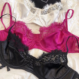 Sexy Underwear Set for Women Ultra-thin Bra Set French Lace Breathable Bralette Female Silk Comfort Bras and Thong Lingerie