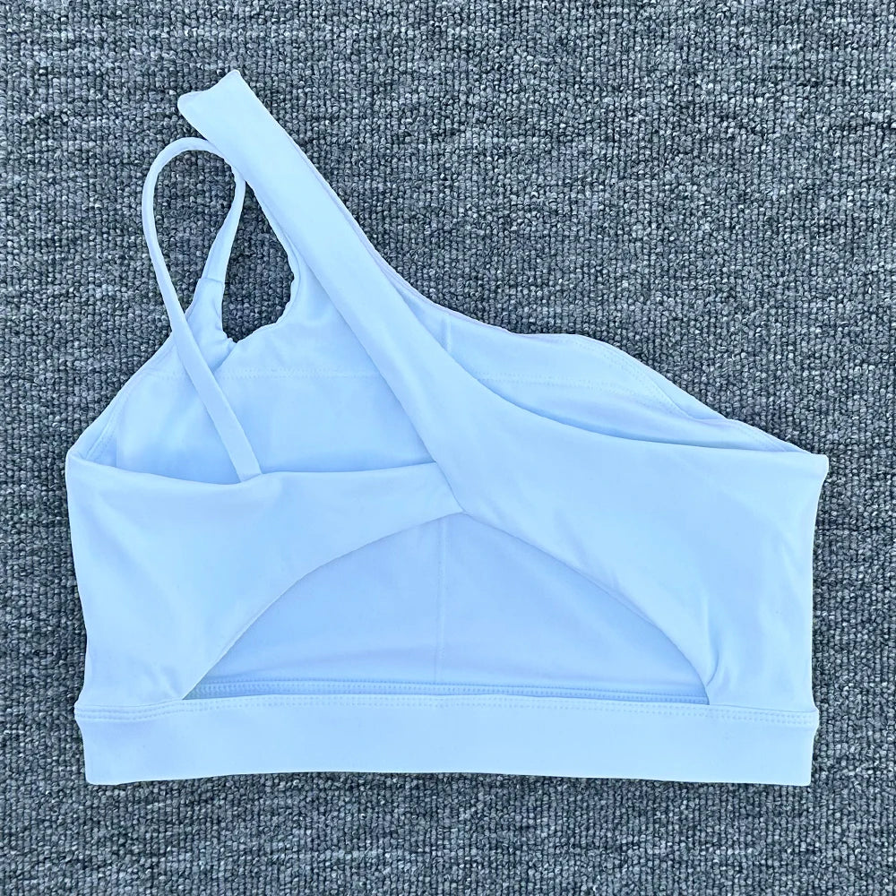 Women Shockproof Sport Bra Women's Beautiful Back Gym Sports Underwear Women Oblique Shoulder Straps Running Fitness Yoga Bra ﻿