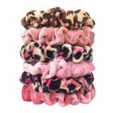24/50/6pcs Scrunchies Women Velvet accessoires for boutique Cute Leopard High Quality Elastic Headwear Ponytail Hair Tie