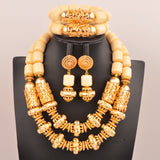 32inches 2Layers orange artifinal nigerian coral bead jewelry set wedding