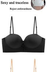 FINETOO Front Closure Sexy Push Up Bra Women Invisible Bras Underwear Lingerie For Female Brassiere Strapless Seamless Bralette
