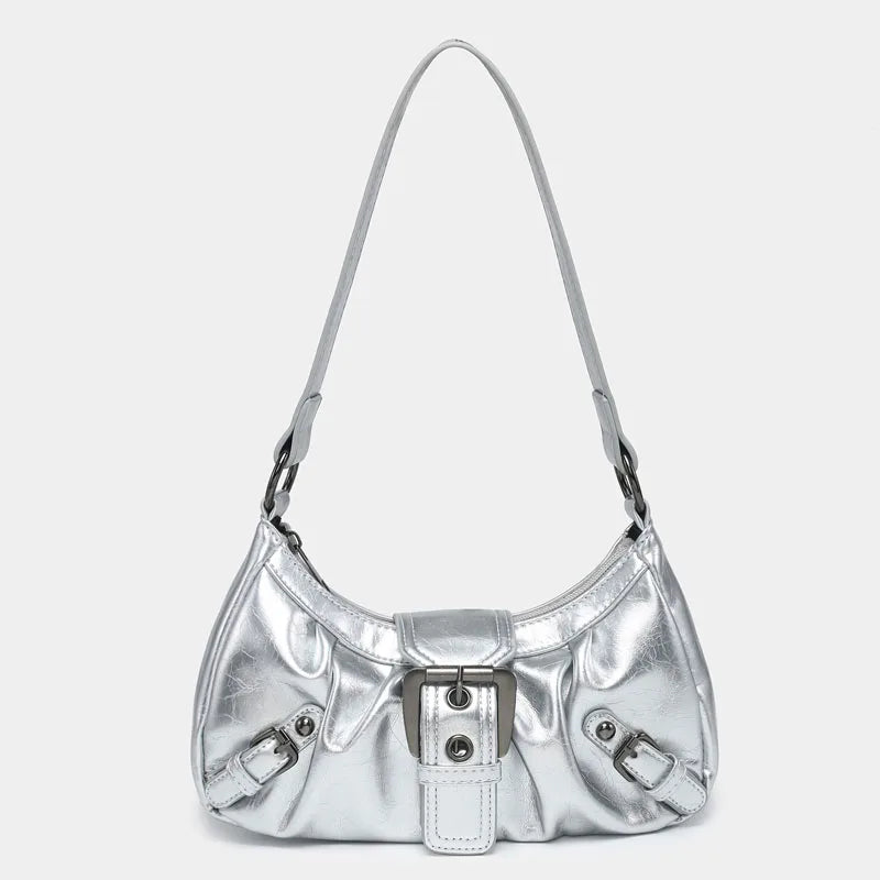 2024 spring hot selling Maillard style retro style small bag spicy girl Y2K wasteland style vintage leather shoulder armpit bag