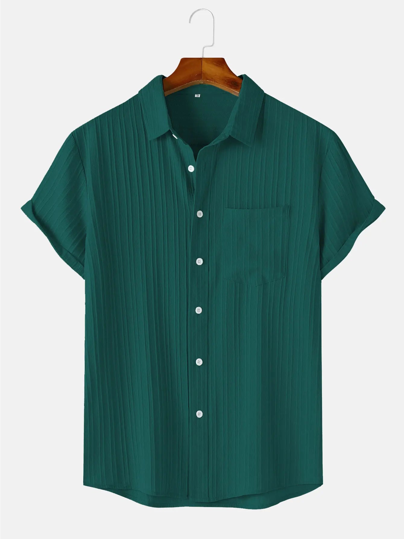 Men's  Comfortable Shirt Summer Beach Men's Shirt   Men's Short Sleeve Shirts  Solid Color Casual Short Sleeve Shirt