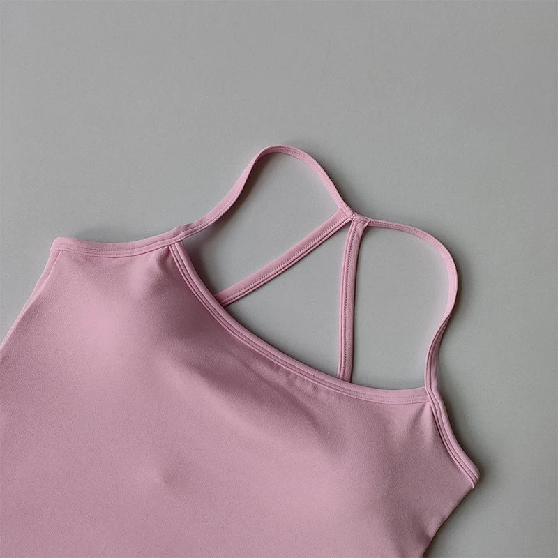 Seamless Nude Sports Bra Scrunch Push-up High Support Adjustable Thin Shoulder Strap Yoga Tank Top Women's Fitness Underwear Top