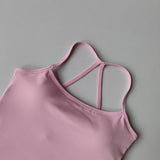Seamless Nude Sports Bra Scrunch Push-up High Support Adjustable Thin Shoulder Strap Yoga Tank Top Women's Fitness Underwear Top