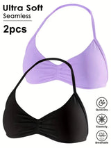 Women's High-Support Lace-Up Sports Bra - Thin-Strap Camisole, Seamless, Tight-Fit for Push-Up Training & Yoga, Gym Top
