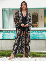 2026 Women Swimsuit Beach Cover Up Dress Sleeve Kaftan Beach Tunic Long Pareos Bikinis Cover Ups Summer Robe Plage Beachwear