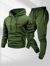 2025 letter printed sportswear set men's hooded sweatshirt long pants set spring and autumn winter warm suit