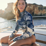 2026 Surfing Sport Swimsuit Long Sleeves Women One Piece Swimsuit  Swimwear Solid Monokini Bathing Suit Tropical Bodysuit Female