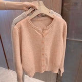 2026 New Fashion Women's Fleece Knit Loose Short Cashmere Sweater Round Neck Warm Korean Sle Casual Female Sweater Top Cloting