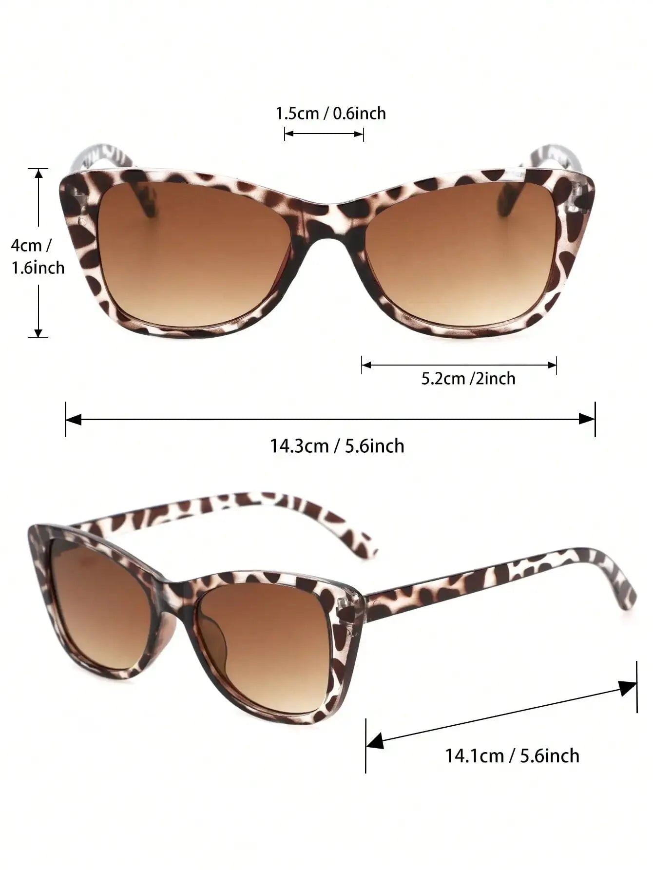 3 PCS Unisex Plastic Cat-eye Shape Fashion Sunglasses For Street Photography And Vacation Trips
