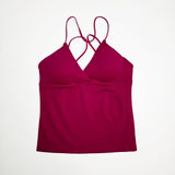 NCLAGEN Vision Twist Front Longline Top Women's Seamless Thin Straps Yoga Gym Workout Vest Running Tank Tops Fitness Clothing