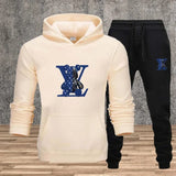 New Men's Printed Hooded Sweatshirt Set Soft Fabric Casual Streetwear Fitness Jogging Sportswear 2-Piece Outfit Comfortable