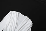 Weird Puss Deep v Swing Collar Bodysuits Woman Elegant Ruched Full Sleeve Skinny Stretch Basic Wild Spring Fashion Body Tops