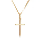 Fashion Christian Jesus Cross Necklaces Silver Color Long Chain Simple Pendants For Women Men Jewelry Gifts Dropshipping