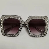 Diamond Oversized Sunglasses Big Square Frame Sunglasses UV400 Crystal Eyewear Retro Rhinestone Frames Eyeglasses