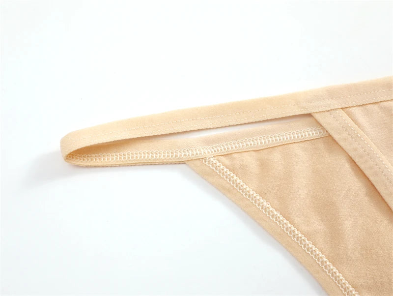 4Pcs Women's Cotton Thongs Sexy Thin Waist Underwear Traceless Low Waist G-string Sports T-Back Female Breathable Panties S-XL