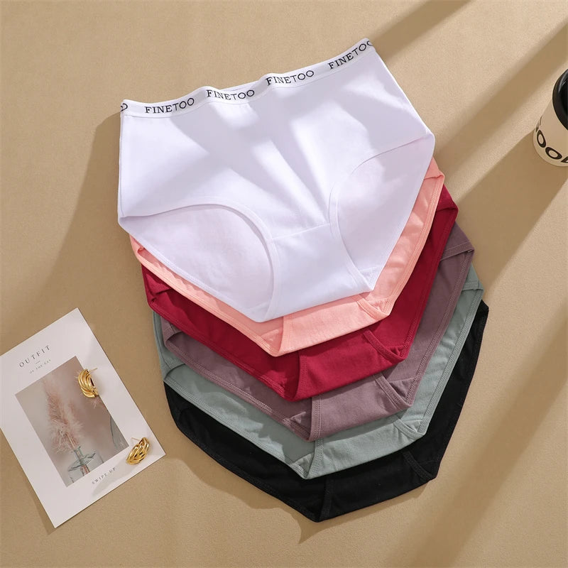 4Pcs S-XXL Cotton High Waist Underpants Women's Seamless High Elastic Belt Panties Comfortable Sports Briefs Breathable Lingerie