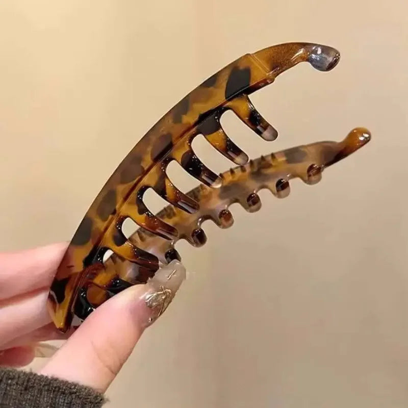 1/3 Pcs Tortoiseshell Banana Hair Clip Fish Shaped Hairpin Women Hairgrips Twist Clamp Ponytail Barrettes Hair Accessories Set M