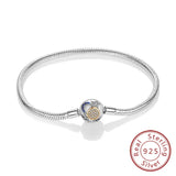Bracelet Original 925 Sterling Silver Charm Bracelet 17-20CM Love Heart Pave Zirconia Bracelet for Women DIY Charm Jewelry Gifts