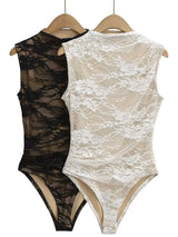 2025 Women's Summer Elegant Beige Black Sleeveless Lace Bodysuits Lady Luxury High Quality Street Bodycon Rompers Jumpsuits Tops