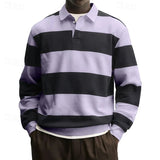 2026 New Striped Graphic Polo Shirts For Men Fashion Autumn Long Sleeve 3D Printed Golf Polo Casual Oversized Business Tops