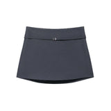 Women's Solid Color Skort with Belt Side Zipper Casual Shorts Skirts Fashionable And Stylish Women's Clothing