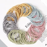 100PCS/Set Women 3.5CM Basic Nylon Elastic Hair Bands Ponytail Hair Scrunchie Rubber Bands Headband Hair Accessories Headwear