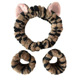 Cute Cat Ears Headband And Wristbands Plush Headband Washing Face Hairbands Suitable For Women And Men Home Casual Headwear