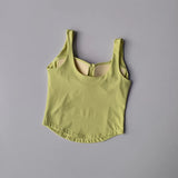 High Strength Back Fitness Tank Top Women's Running Shockproof Sports Bra High Elastic Gathering Nude Yoga Bra for External Wear