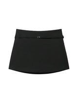 Women's Solid Color Skort with Belt Side Zipper Casual Shorts Skirts Fashionable And Stylish Women's Clothing