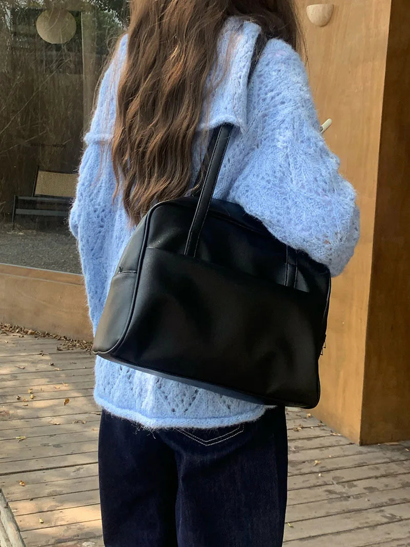 Korean Style Large Capacity Single Shoulder Women's Bag Versatile Vintage Underarm Bag Autumn 2025 New Arrival Tote Bag