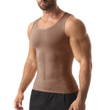 Men Slimming Body Shaper Abdomen Reducer Underwear Tank Top Sleevelss Wide Strap Shapewear Fitness Posture Correct Belly Abdominal Fat Reducer Vest Breathable Soft Waist Trainer S-3XL