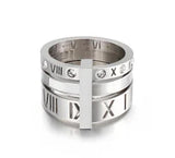 Personality Round Beads Ring Band Small Clear Crystal Zircon Waterproof Stainless Steel Rings Simple Granular Fine Jewelry