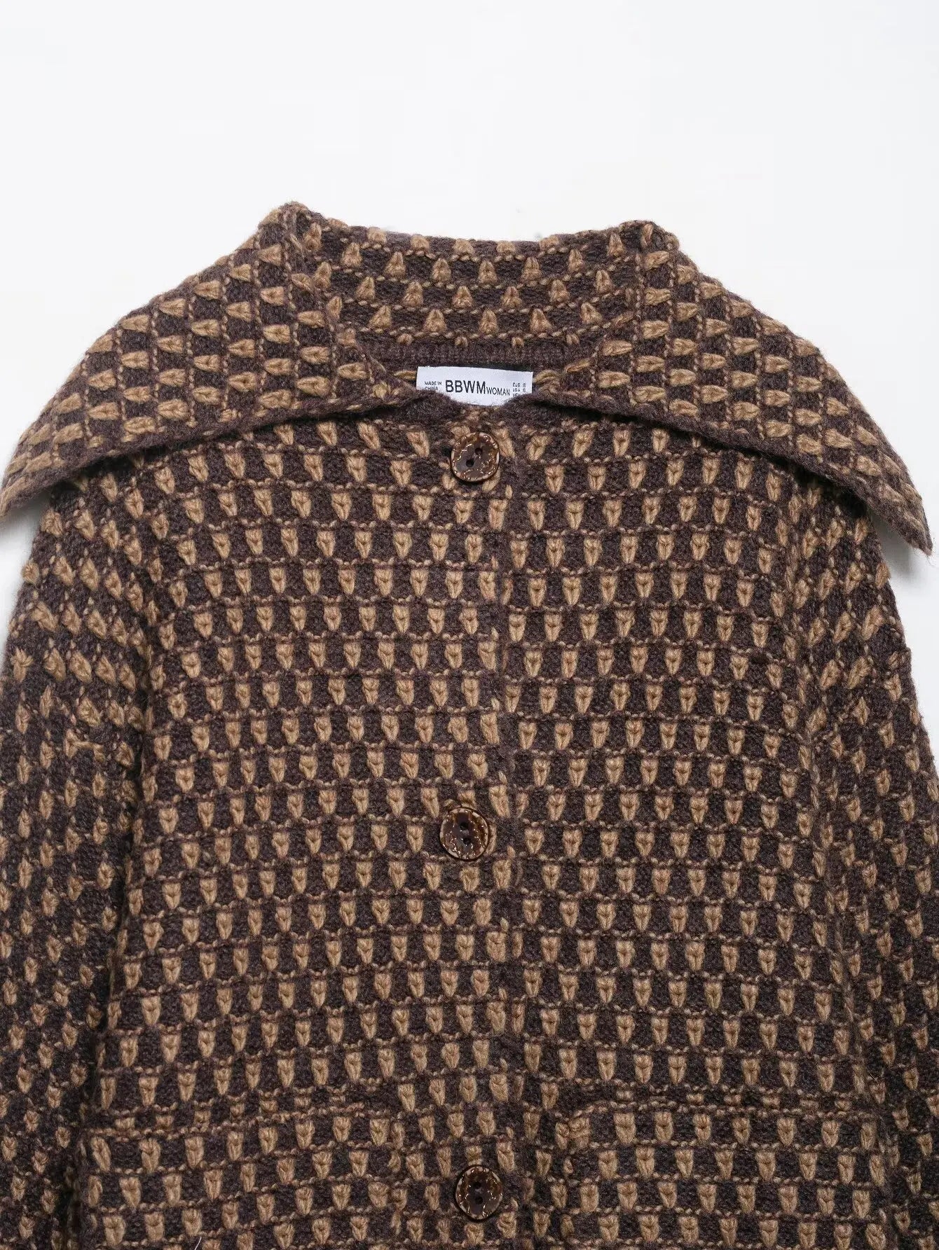 2026 New Autumn Brown Long Sleeve Knitted Cardigans Women Elegant Lapel Single Breasted Loose Sweater Coat Knitwear Korean Style