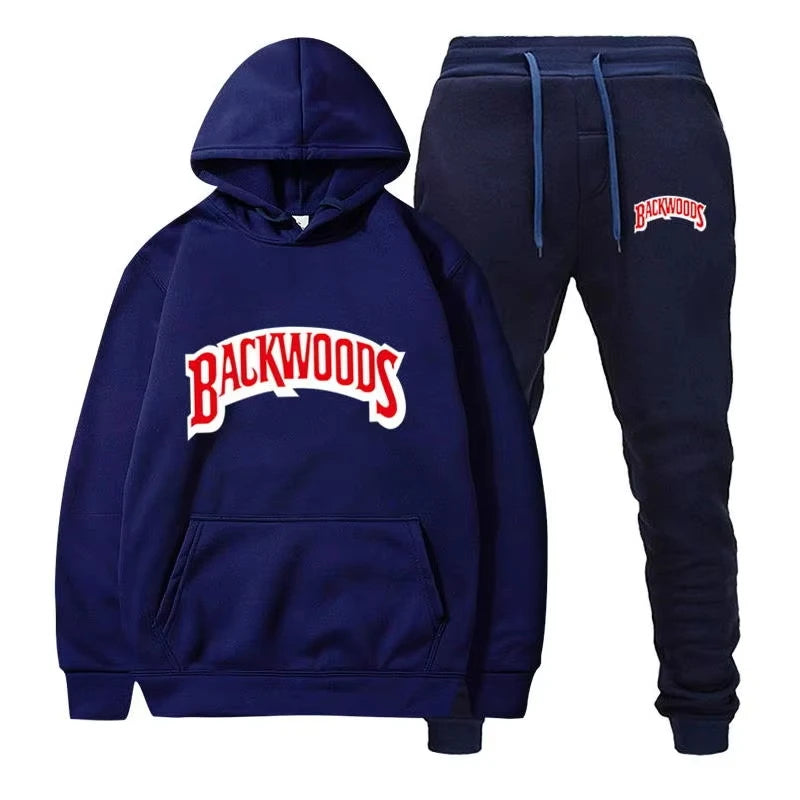 Winter Hoodie Sets Men Fashion Fleece Red Hoodies Black Brand Pants Casual Jogger Suit Tracksuit Sweatshirt Woman Pullover