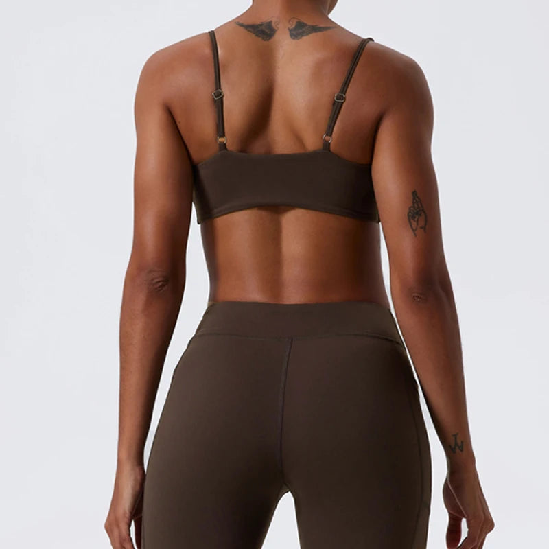 New Summer Women's Push-Up Sports Bra Breathable Soft Yoga Workout Top Backless Fitness Crop Gym Underwear Woman’s Crop Top