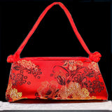 Fashion Shoulder Bag Women Handbag Luxury Embroidered Silk Bag Female Purse Small Cute Cosplay Cheongsam Flower Satin Tote Bag