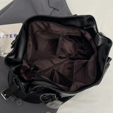 Retro Brand Roomy Shoulder Bag Female Luxury Solid Color Classic Crossbody Bag Large Capacity Style Soft PU Leather Tote Bag