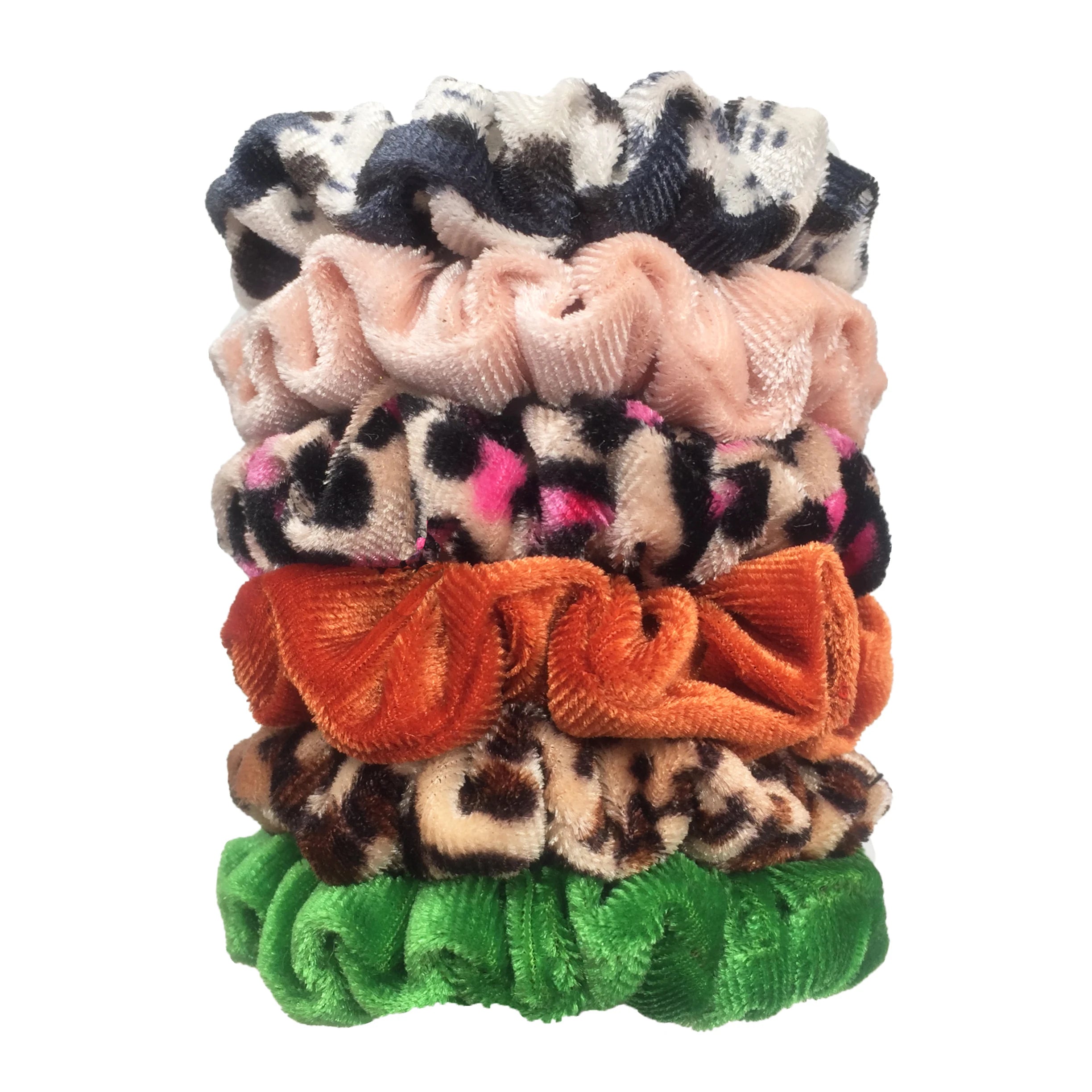 24/50/6pcs Scrunchies Women Velvet accessoires for boutique Cute Leopard High Quality Elastic Headwear Ponytail Hair Tie