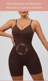 Flarixa Women's Low Back Seamless Bodysuit Tummy Control Hip Lifter Full Body Shaper Backless Shapewear Jumpsuit Slim Corset