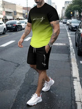 2024 New Summer Street Men's Suit Sportswear Men's Oversized Clothing 3D Print T-Shirt Shorts Men's Simple Clothing Fashion Suit