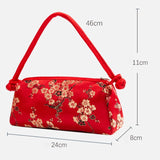Fashion Shoulder Bag Women Handbag Luxury Embroidered Silk Bag Female Purse Small Cute Cosplay Cheongsam Flower Satin Tote Bag